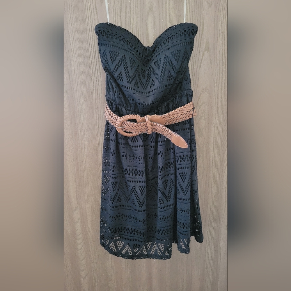 Strapless black dress